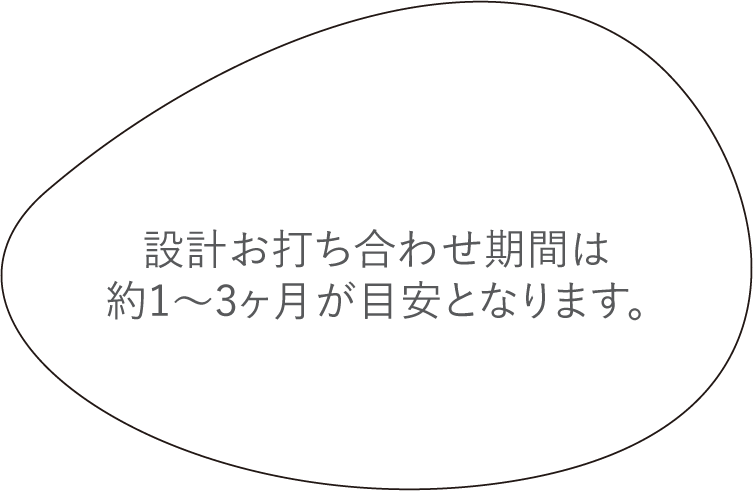熊本の建築・設計事務所ジェットの設計お打ち合わせ期間は約1〜3ヶ月が目安となります
